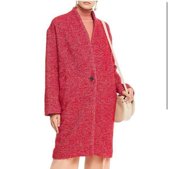 NWOT Irinia Red Wool Blend Coat 34 - Picture 1 of 9